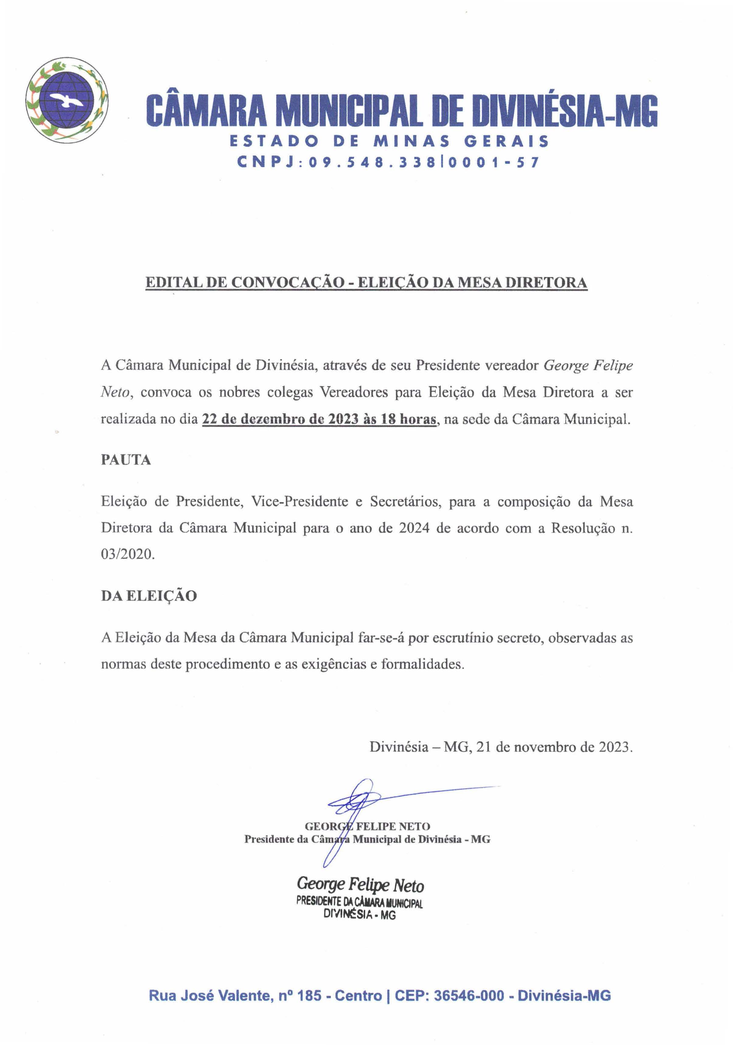 Câmara Municipal de Divinésia